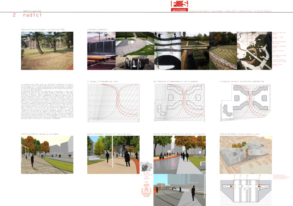 FGSA studio di architettura Fabrizio Guccione architetto Cesate POSS concorso competition landscape park parco urbano verde piazza percorsi pista ciclabile 