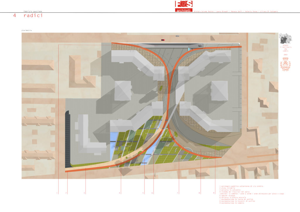 FGSA studio di architettura Fabrizio Guccione architetto Cesate POSS concorso competition landscape park parco urbano verde piazza percorsi pista ciclabile 