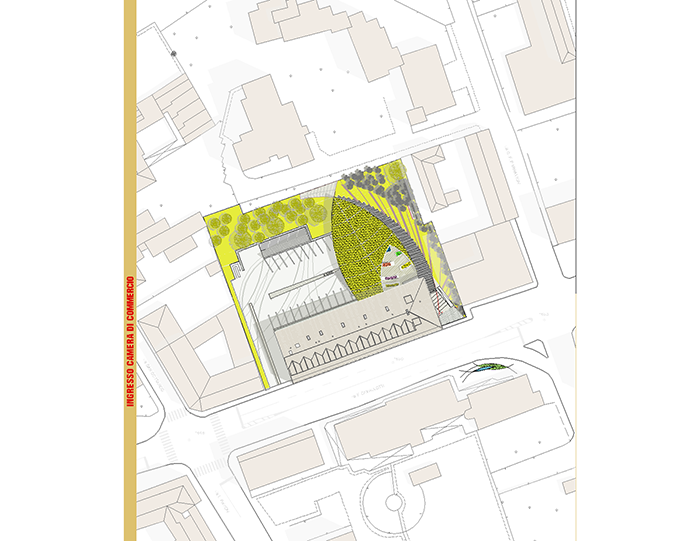 Camera di Commercio di Monza uffici terziario sala congressi formazione concorso corten giardino parcheggio forme naturali inserto ampliamento fabrizio guccione architetto fgsa studio di architettura milano Chamber of Commerce of Monza offices tertiary education competition corten conference room garden parking natural forms insert expansion fabrizio guccione architect FGSA study milan architecture