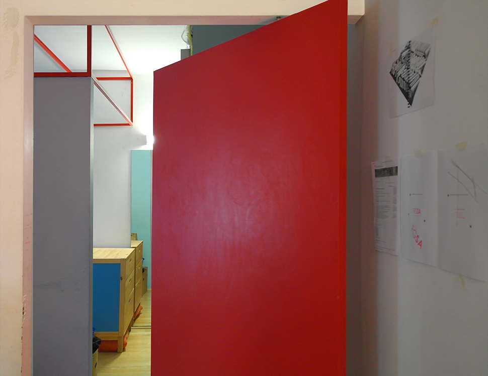 interior red blue color Fabrizio Guccione architetto FGSA FG SA studio di architettura Milano photo