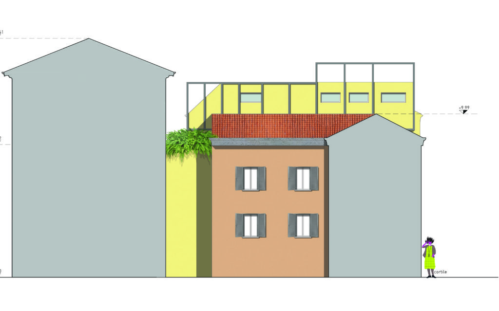 fgsa milano architettura sottotetto interno sopralzo moderno altana